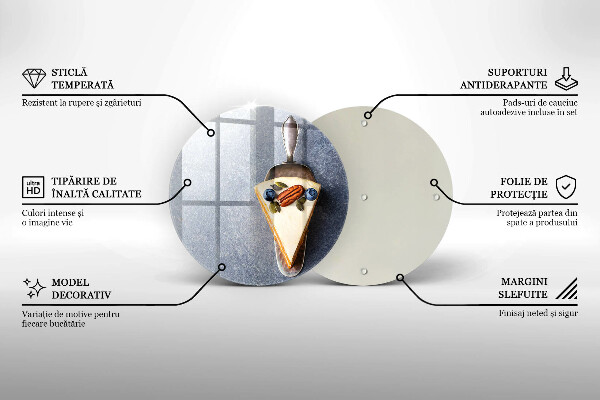 Glas Herdabdeckplatte Stück Kuchen