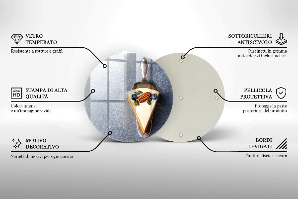 Glas Herdabdeckplatte Stück Kuchen