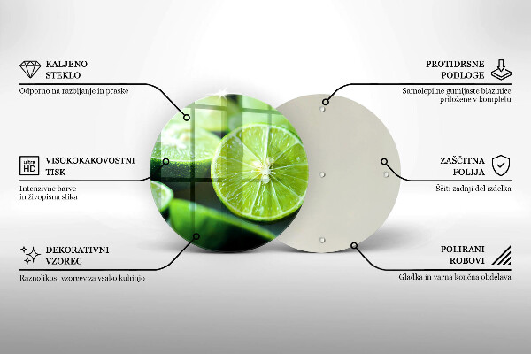 Glas Herdabdeckplatte Limetten-Zitrusfrüchte