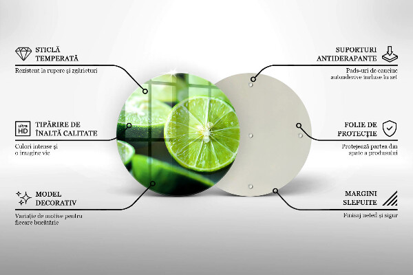Glas Herdabdeckplatte Limetten-Zitrusfrüchte