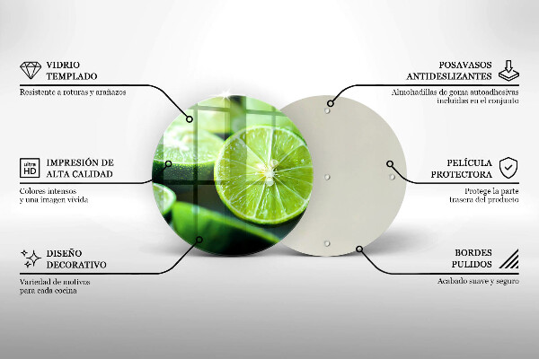 Glas Herdabdeckplatte Limetten-Zitrusfrüchte