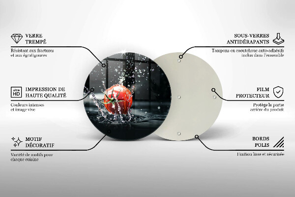 Glas Herdabdeckplatte Tomate in Wasser