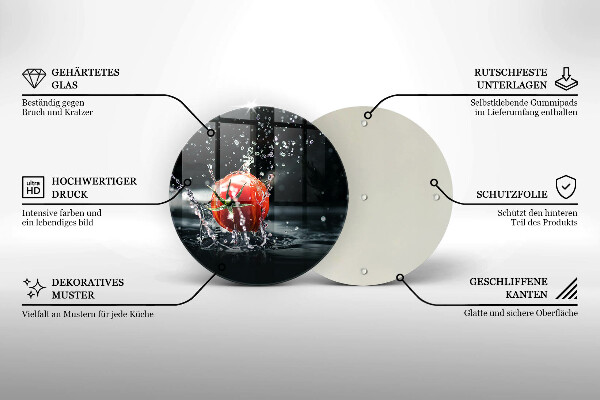 Glas Herdabdeckplatte Tomate in Wasser