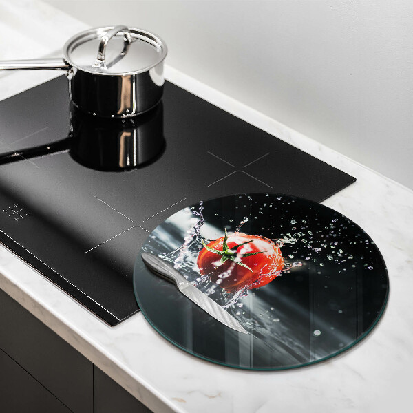 Glas Herdabdeckplatte Tomate in Wasser