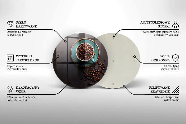 Glas Herdabdeckplatte Eine Tasse Kaffeebohnen