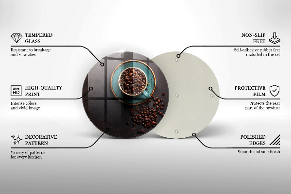 Glas Herdabdeckplatte Eine Tasse Kaffeebohnen