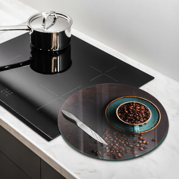 Glas Herdabdeckplatte Eine Tasse Kaffeebohnen