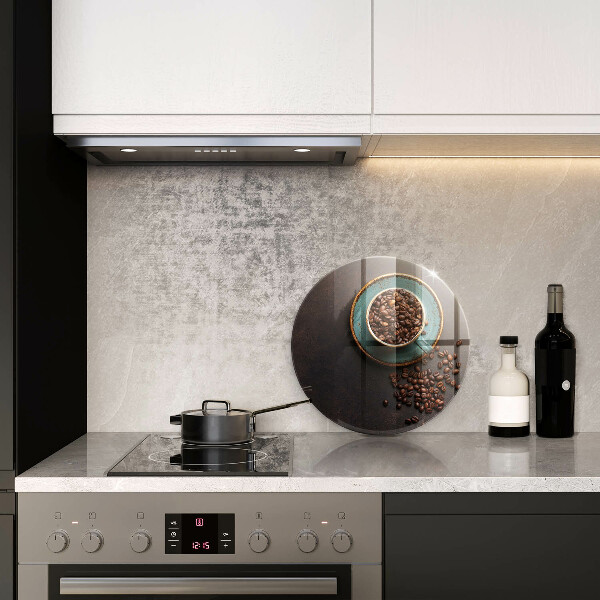 Glas Herdabdeckplatte Eine Tasse Kaffeebohnen