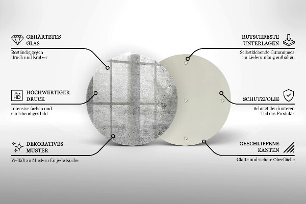 Glas Herdabdeckplatte Betonstruktur