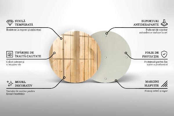 Glas Herdabdeckplatte Zarte Holzbretter