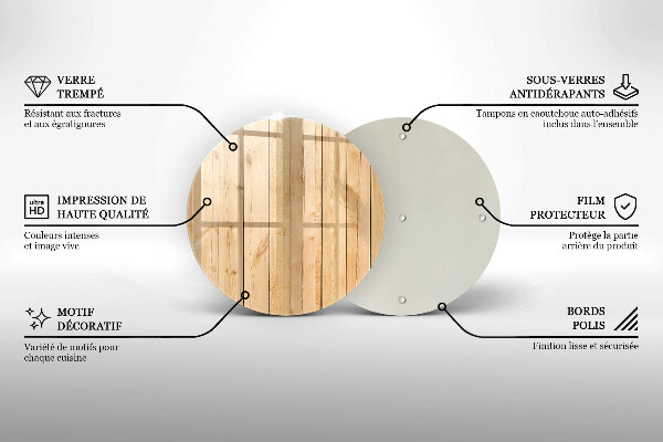 Glas Herdabdeckplatte Zarte Holzbretter
