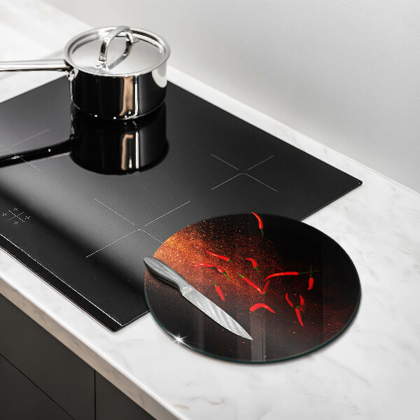 Glas Herdabdeckplatte Scharfe Chilischoten