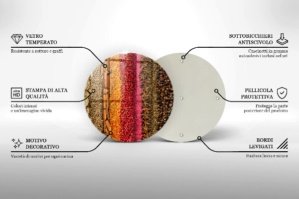 Glas Herdabdeckplatte Bunte Gewürze