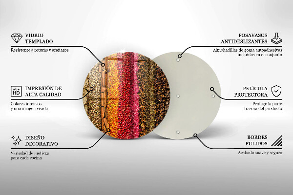 Glas Herdabdeckplatte Bunte Gewürze