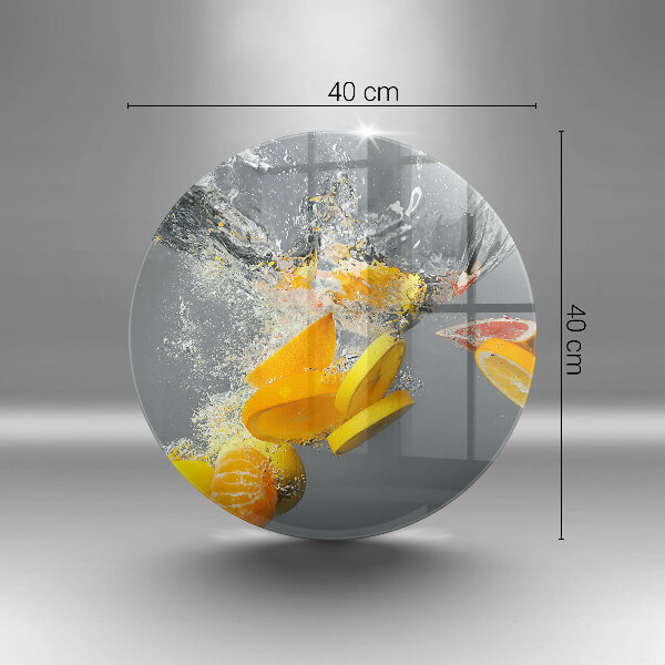 Glas Herdabdeckplatte Zitronen im Wasser