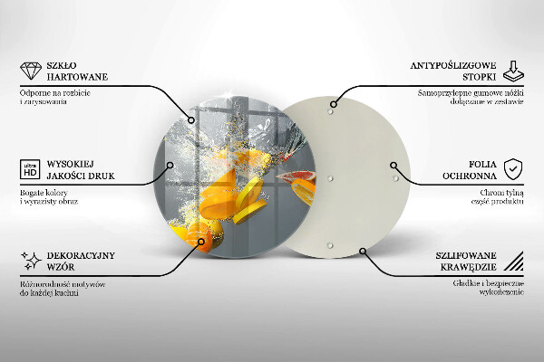 Glas Herdabdeckplatte Zitronen im Wasser
