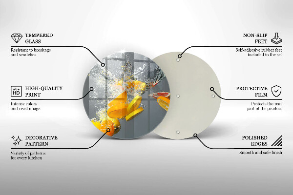 Glas Herdabdeckplatte Zitronen im Wasser