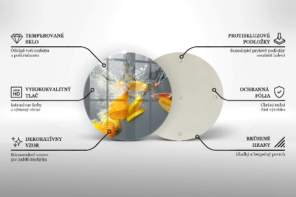 Glas Herdabdeckplatte Zitronen im Wasser