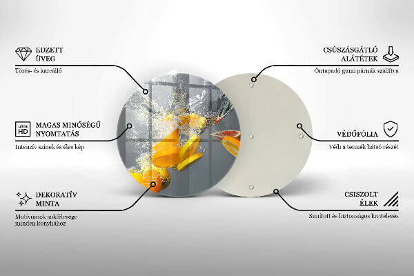 Glas Herdabdeckplatte Zitronen im Wasser