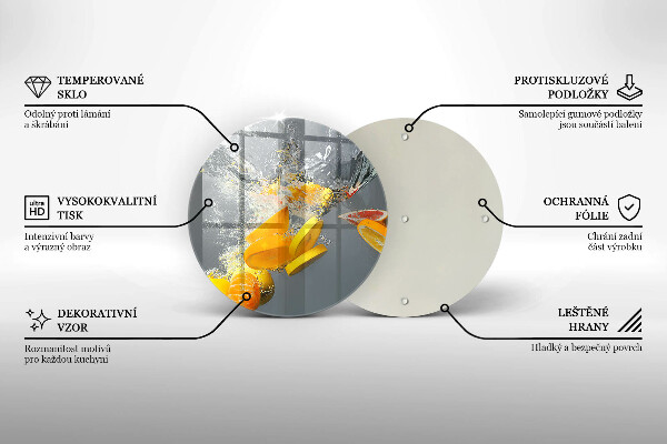 Glas Herdabdeckplatte Zitronen im Wasser
