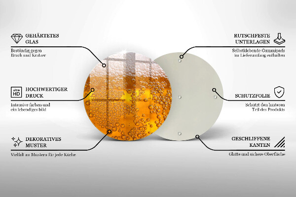 Glas Herdabdeckplatte Bierschaum trinken