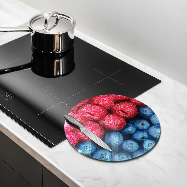 Glas Herdabdeckplatte Himbeer- und Blaubeerfrüchte