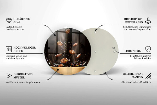 Glas Herdabdeckplatte Heiße Kaffeebohnen