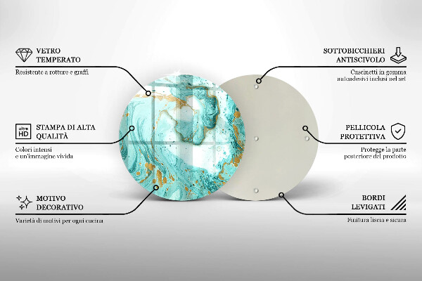 Glas Herdabdeckplatte Blaue Abstraktion