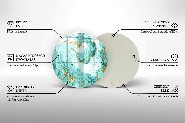 Glas Herdabdeckplatte Blaue Abstraktion