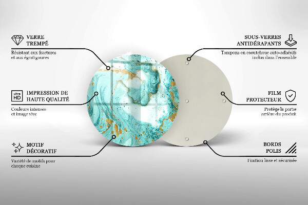 Glas Herdabdeckplatte Blaue Abstraktion