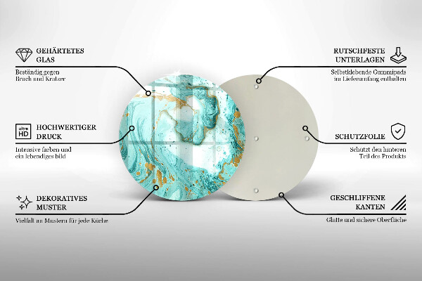 Glas Herdabdeckplatte Blaue Abstraktion