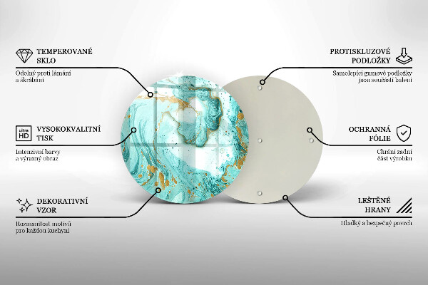 Glas Herdabdeckplatte Blaue Abstraktion