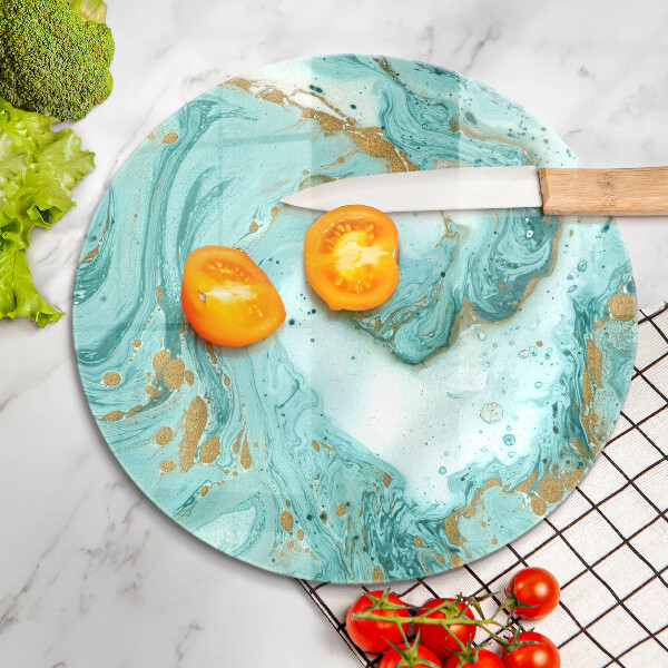 Glas Herdabdeckplatte Blaue Abstraktion