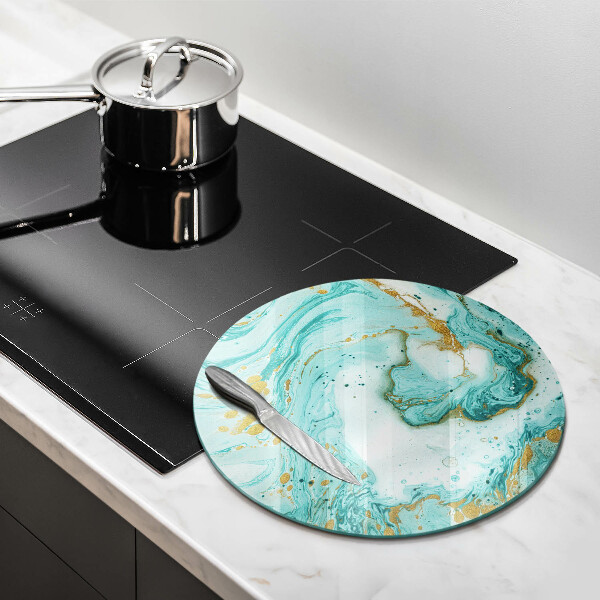 Glas Herdabdeckplatte Blaue Abstraktion