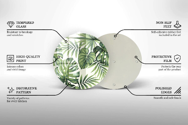 Glas Ceranfeldabdeckung Spritzschutz Monstera hinterlässt Illustration