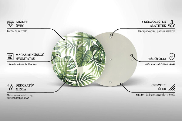 Glas Ceranfeldabdeckung Spritzschutz Monstera hinterlässt Illustration