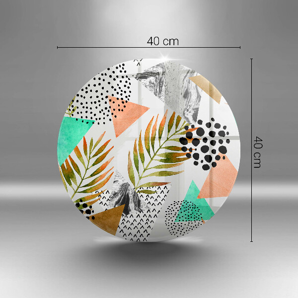 Glas Ceranfeldabdeckung Spritzschutz Boho-Blättermuster