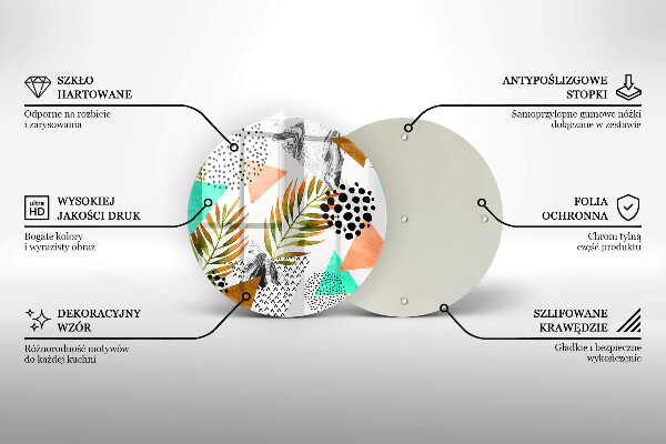 Glas Ceranfeldabdeckung Spritzschutz Boho-Blättermuster