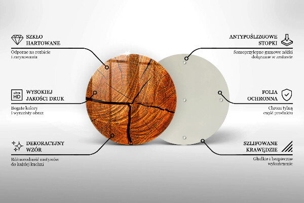 Glas Herdabdeckplatte Holzstammstruktur
