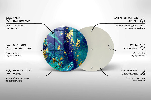 Glas Ceranfeldabdeckung Abstraktion mit Gold