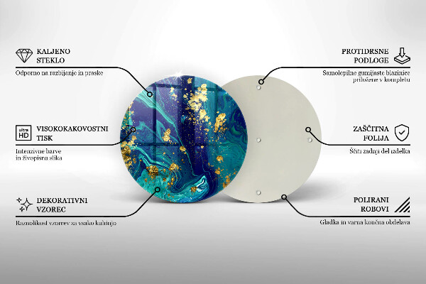 Glas Ceranfeldabdeckung Abstraktion mit Gold