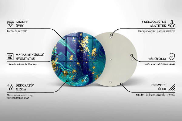 Glas Ceranfeldabdeckung Abstraktion mit Gold
