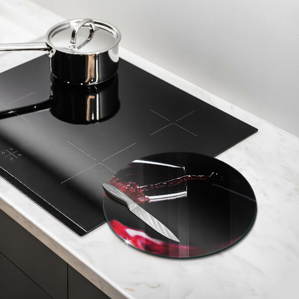 Glas Herdabdeckplatte Ein Glas Rotwein