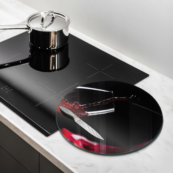 Glas Herdabdeckplatte Ein Glas Rotwein