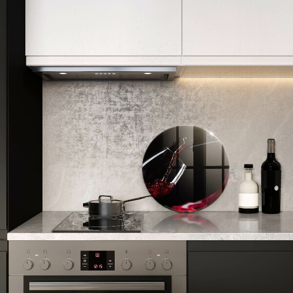 Glas Herdabdeckplatte Ein Glas Rotwein