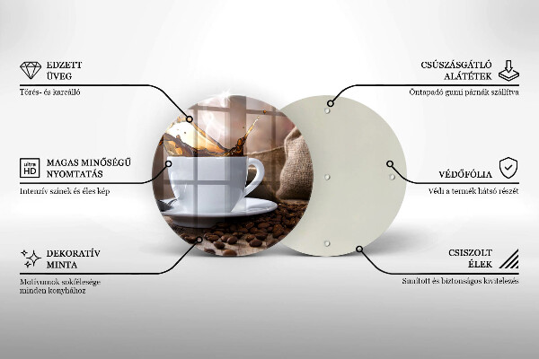 Glas Herdabdeckplatte Tasse und Kaffeebohnen