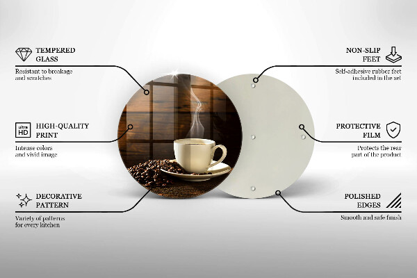 Glas Herdabdeckplatte Kaffeetasse aus Holz