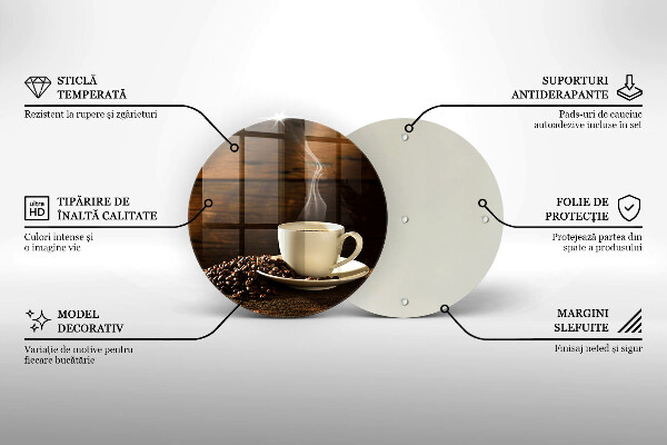 Glas Herdabdeckplatte Kaffeetasse aus Holz