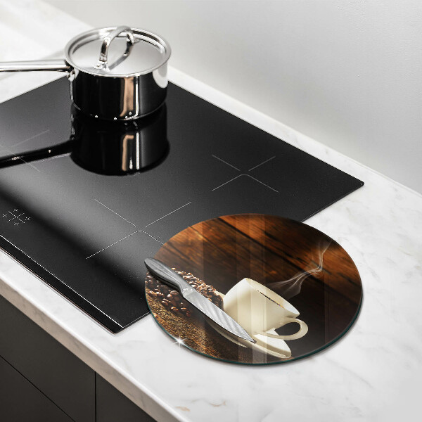 Glas Herdabdeckplatte Kaffeetasse aus Holz