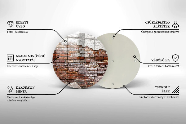 Glas Herdabdeckplatte Alte Ziegel- und Betonmauer